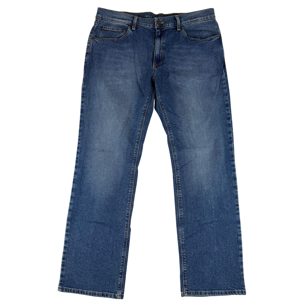 Mott & Bow Straight Leg Jeans Mens 36x32 Blue Medium Wash Stretch Denim